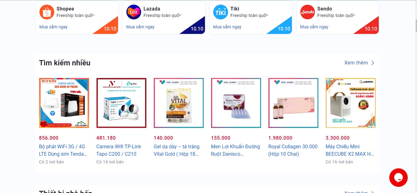 Website thương mại điện tử timgiatot.vn