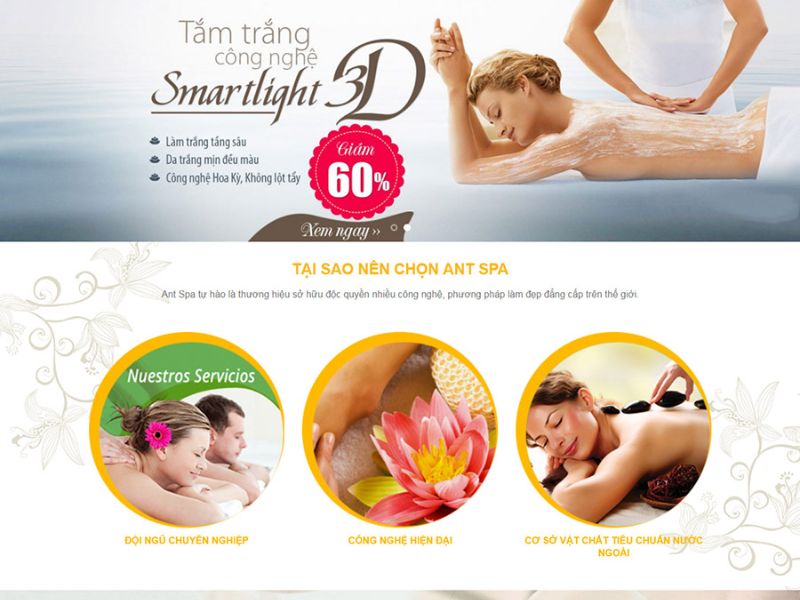 Giao diện website cho spa thiết kế bởi Web89 Việt Nam