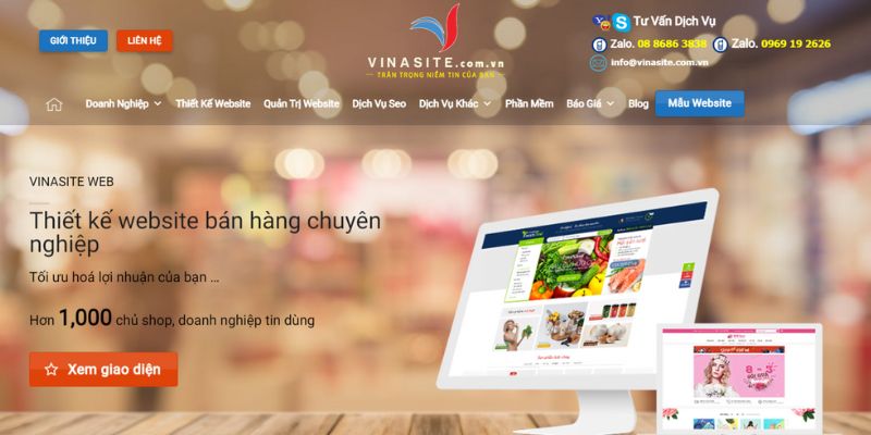 VINASITE Việt Nam - Thiết kế website bán hàng chuyên nghiệp