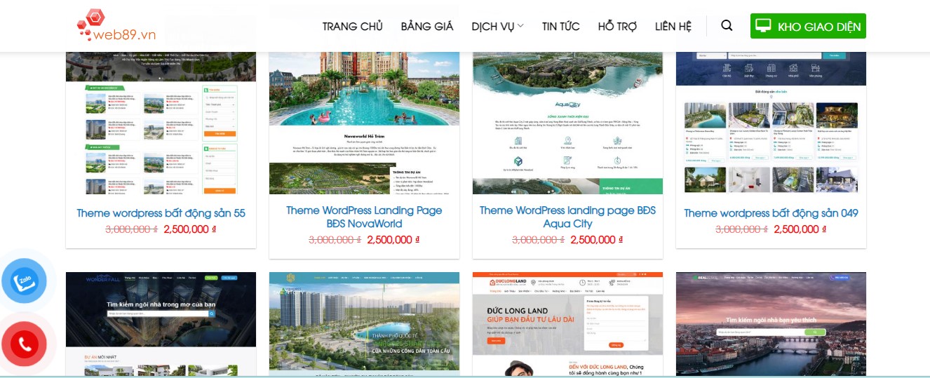 Thiết kế website bất động sản cùng Web89.vn